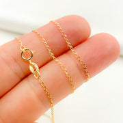 14K Solid Gold Flat Cable Link Chain